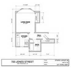 Studio, 1 Bath Model floor plan